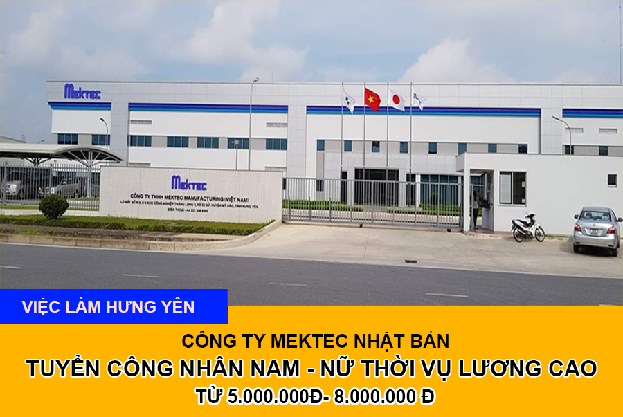 Tuyển Nam, Nữ Công Nhân, Lao Động Tuổi từ 18-40 Làm Việc Tại Hưng Yên